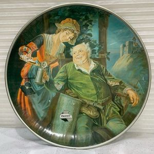 Vintage 1971 large FALSTAFF BEER circular wall hanging charger